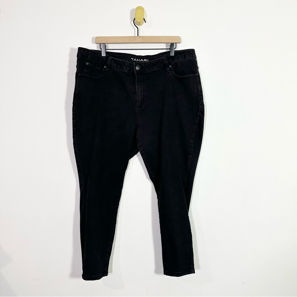 Tahari Black Denim High Rise Stretch Skinny Jeans